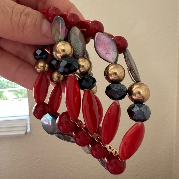 Barrell beaded stretch bracelet - Picture 2 of 3